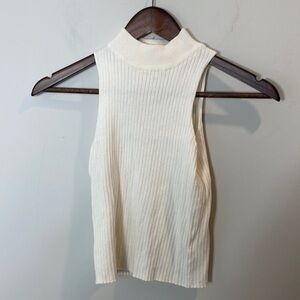 Closet Space mock neck halter top cream colored top women size large